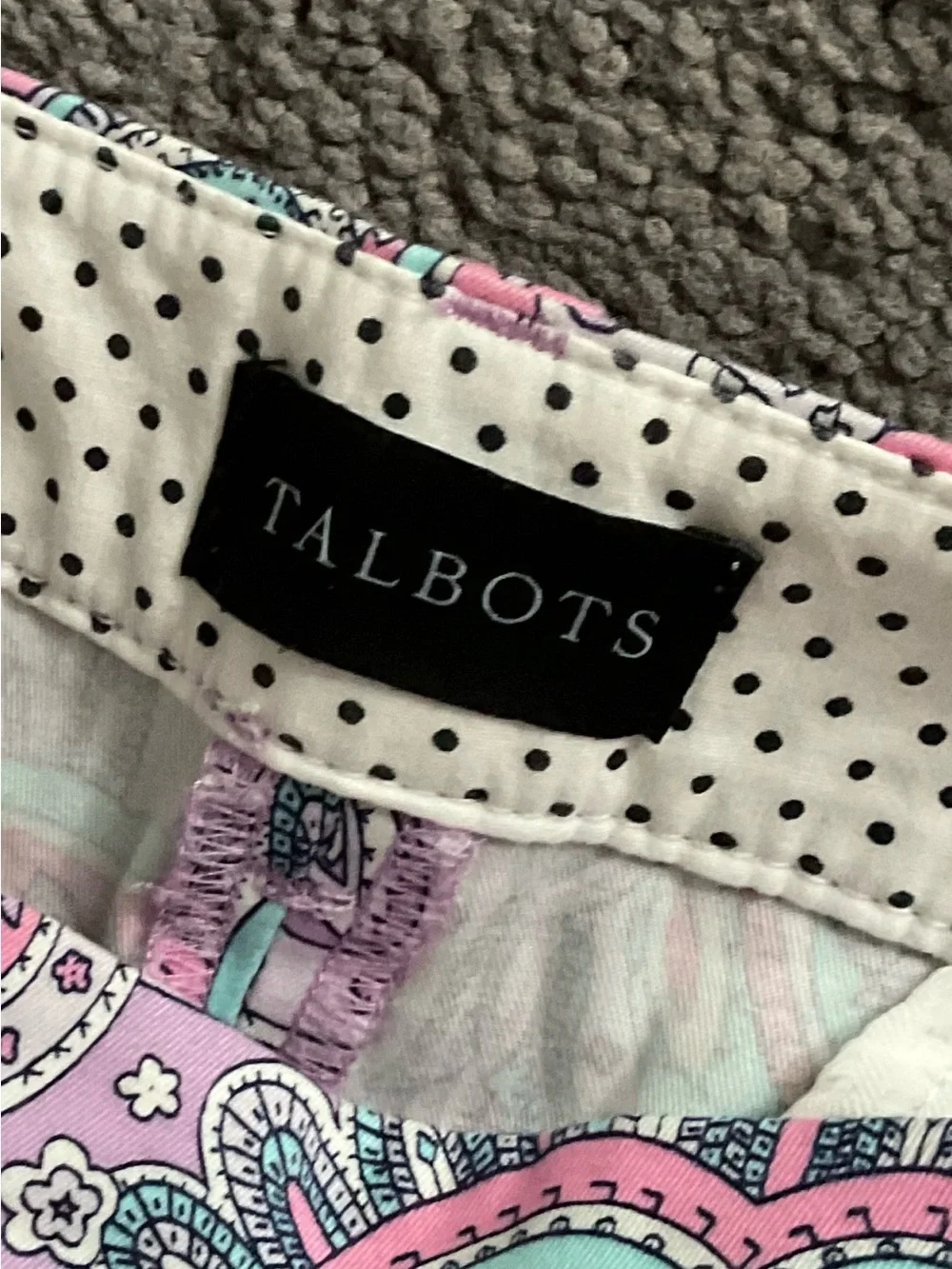 Talbots Paisley Print Capri Pants - Pink & Mint